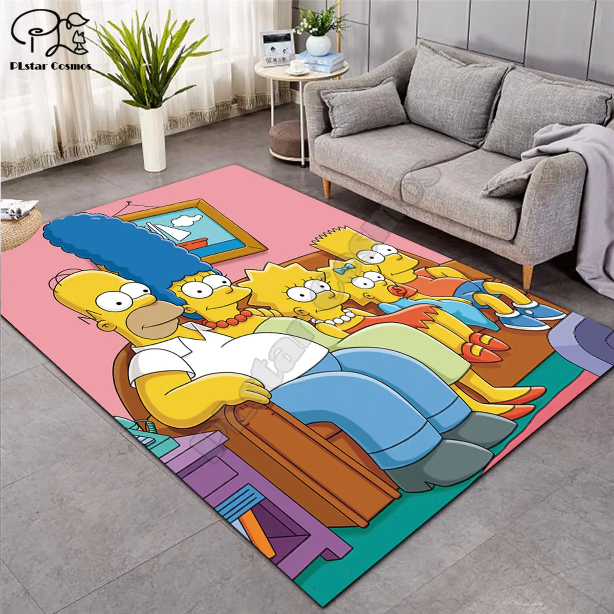 

Simpsons Carpet Square Anti-Skid Area Floor Mat 3D Rug Non-slip Mat Dining Room Living Soft Carpet Kids Cartoon Game Mat