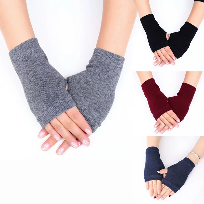 

Fashion Women Gloves Stretchy Knitting Fingerless Gloves Mitten Winter Warm Soft Female Gloves for Driving