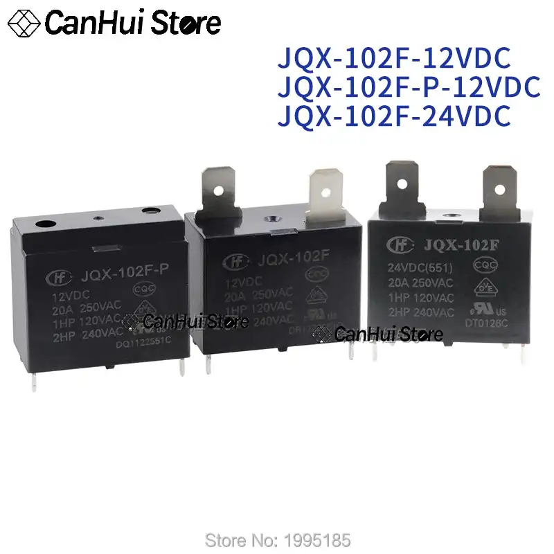 1 Pcs New Hongfa Miniature High Power Relay JQX-102F 12VDC