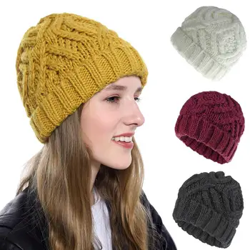 

Trendy Autumn Solid Color Woolen Yarn Hat Warm Knit Cap Casual Unisex Streetwear Windproof Warm Hat