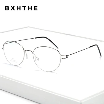

2020 New Titanium Eyewear Prescription Eyeglasses Frame Women Round Myopia Optical Denmark Designer Glasses Frame Men Screwless