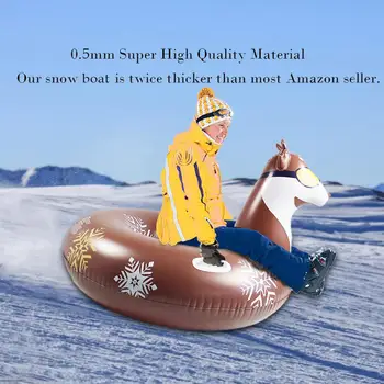 

Inflatable Snow Tube Swimming Ring With Handle Non-toxic PVC Environmental Friendly Cartoon Cold-resistant Inflatable Snow Sled