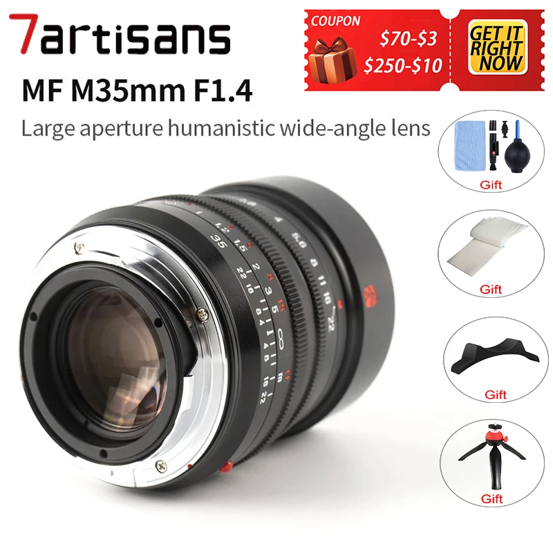 7artisans M35mm f1.4 полная Рамка M-Mount Объектив Для беззеркальных камер Fujifilm GFX Leica M2 /M3/M4/SL/
