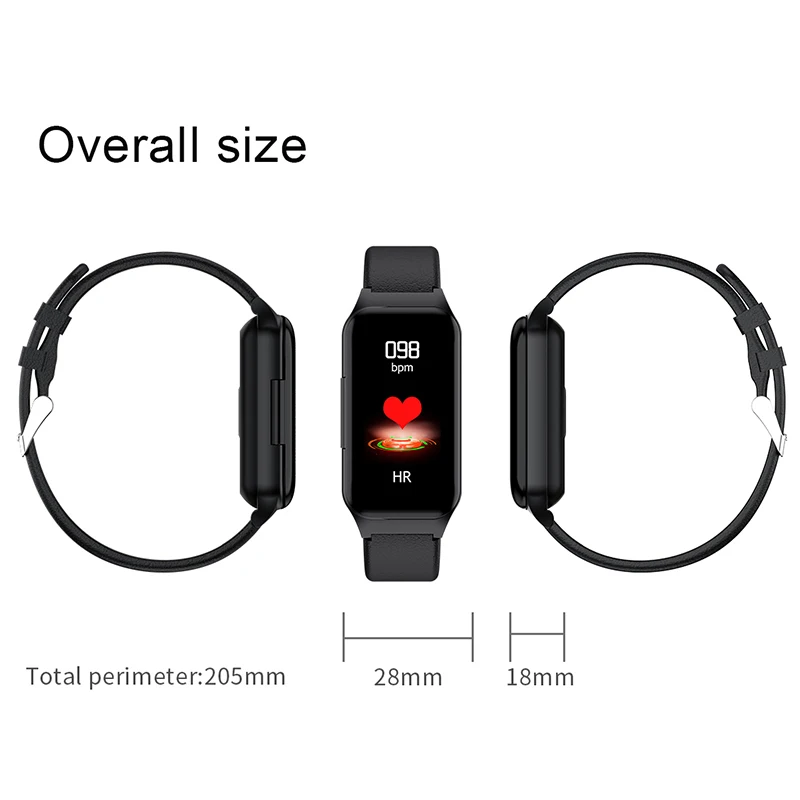 2-в-1 Беспроводной Bluetooth наушники IP67 Водонепроницаемый смарт-браслет Сенсорный экран HD Дисплей смарт-браслет поддерживает монитор здоровья