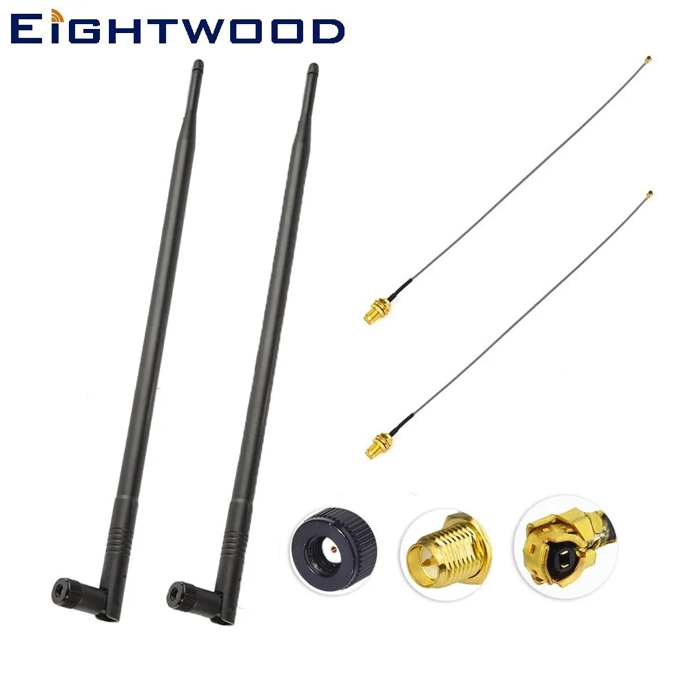 

Eightwood 2.4GHz 5GHz Dual Band 12dBi Omni-directional Antenna Aerial 802.11n/b/g RP-SMA Male Connector + 35cm U.FL Mini 2-Pack