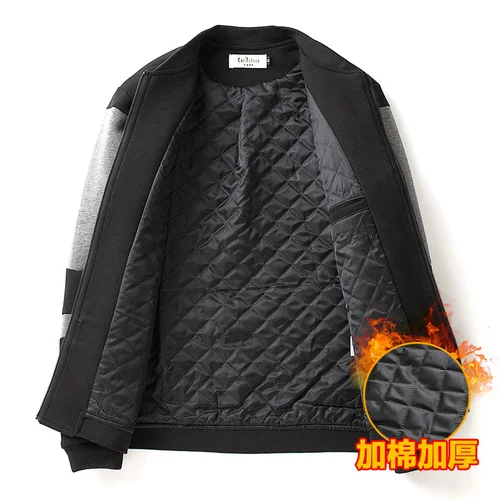 Black plus cotton AreMoMuWha, Европейская и американская мужская зимняя куртка, Мужская Толстая теплая куртка, красивая куртка, повседневный трендовый свитер, мужская куртка qx1405 - Цвет: Black plus cotton