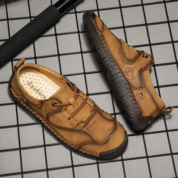 

Classic Comfortable Men Casual Shoes Loafers Men Shoes Quality Split Leather Shoes Men Flats Hot Sale Moccasins Shoes Plus Size