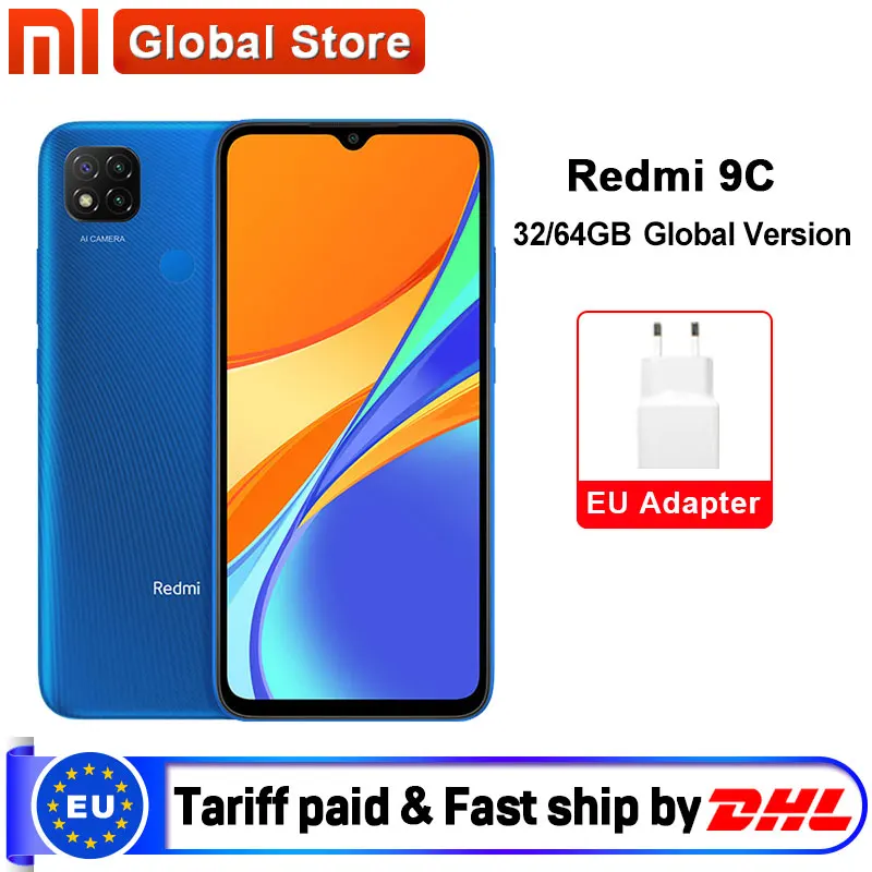 グローバルバージョンxiaomi redmi 9C携帯電話9 c 2ギガバイト32ギガバイト/3ギガバイト64ギガバイトメディアテックエリオg35 6.53 "5000 2600mah 13MPカメラスマートフォン|携帯電話| - AliExpress