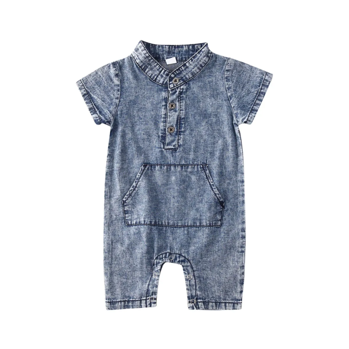 0 18M Newborn Infant Baby Boy Denim Rompers Summer Jumpsuit Casual