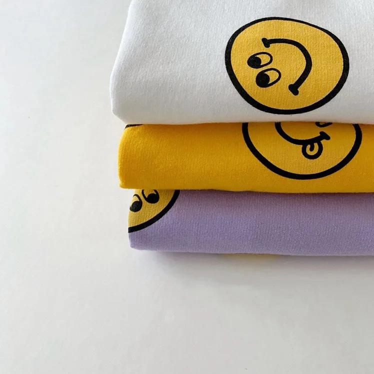 Spring Summer New Cotton Baby Clothes Set Boys And Girl Cute Smiley Print Tops + Shorts 2pcs Kids Children Clothing Suit