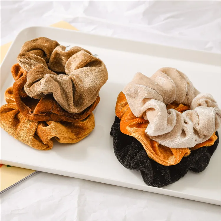 wedding hair clips Wholesale Winter Fashion Velvet Scrunchy Pack For Korean Style Women Boho Trendy Hair Bands Girls Srunchie 36pcs/lot small hair clips