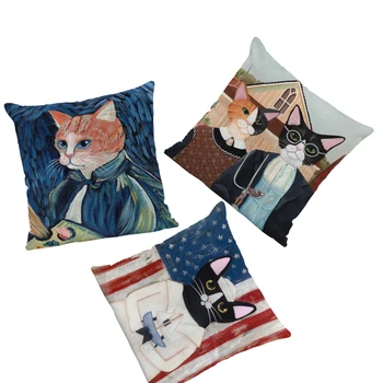 

Personalized Anthropomorphic Pillowcase Coffee Rabbit Ear Bedroom Decorative Cushion Cover Custom Polyester Linen Rest Pillow