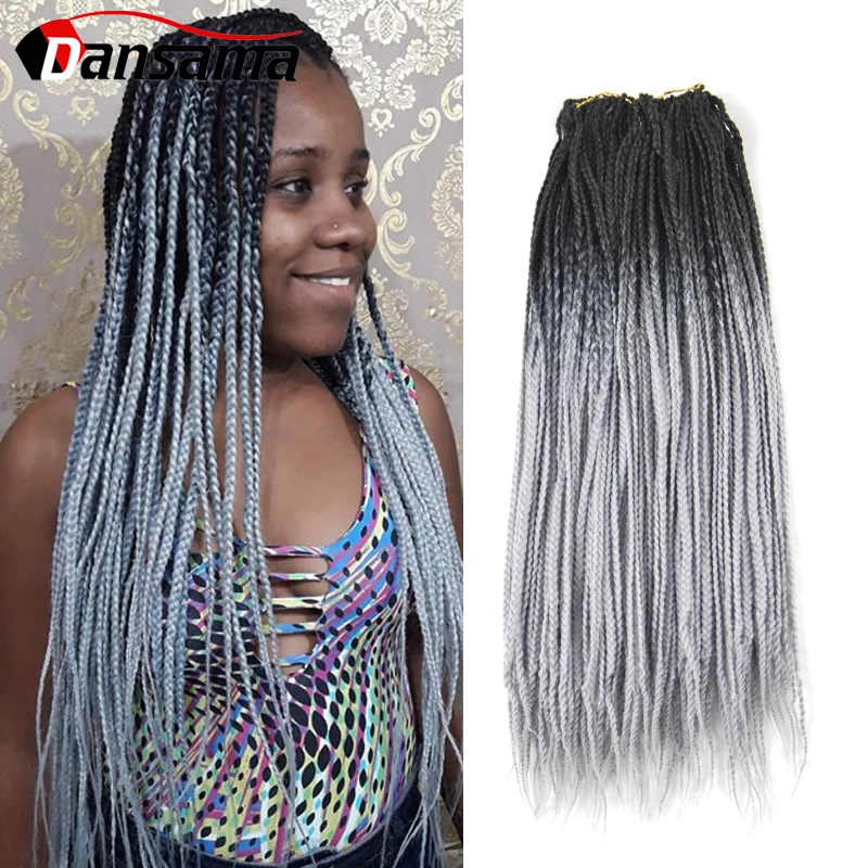 

Dansama Box Braid Crotchet Braids 24 Inch Blonde Ombre Synthetic Braiding Hair Extensions 30 Roots Crochet Hair For Black Women