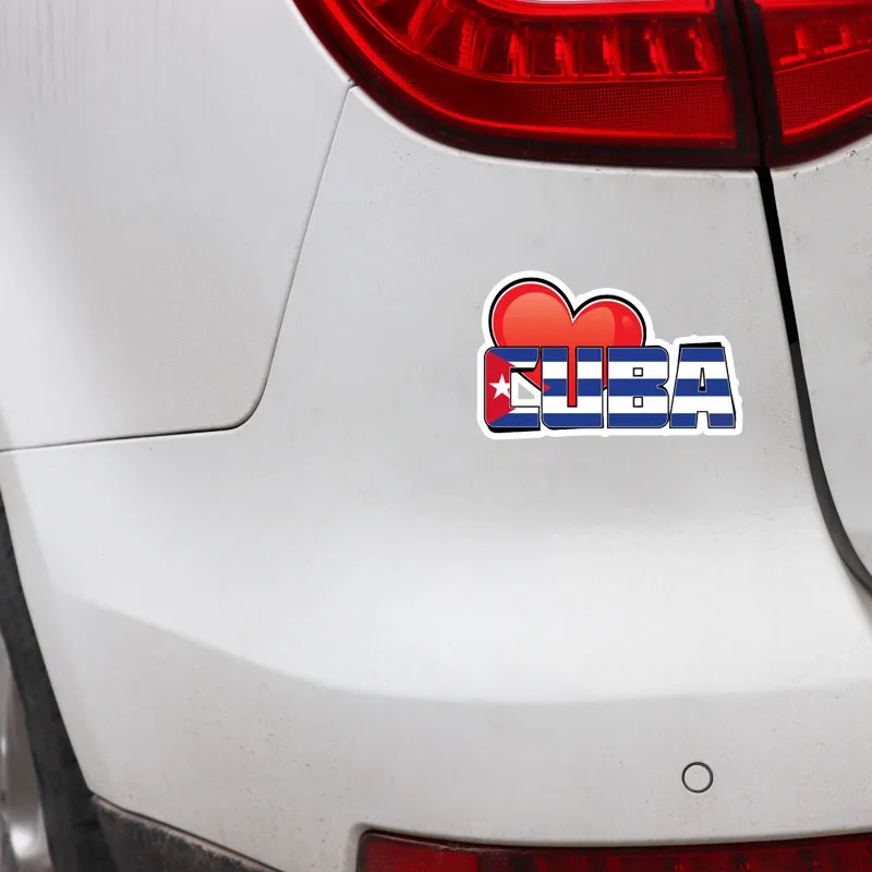 YJZT 11,4 см* 7 см персональная Куба сердце флаг мотоциклетный шлем наклейка автомобильная наклейка 6-3025