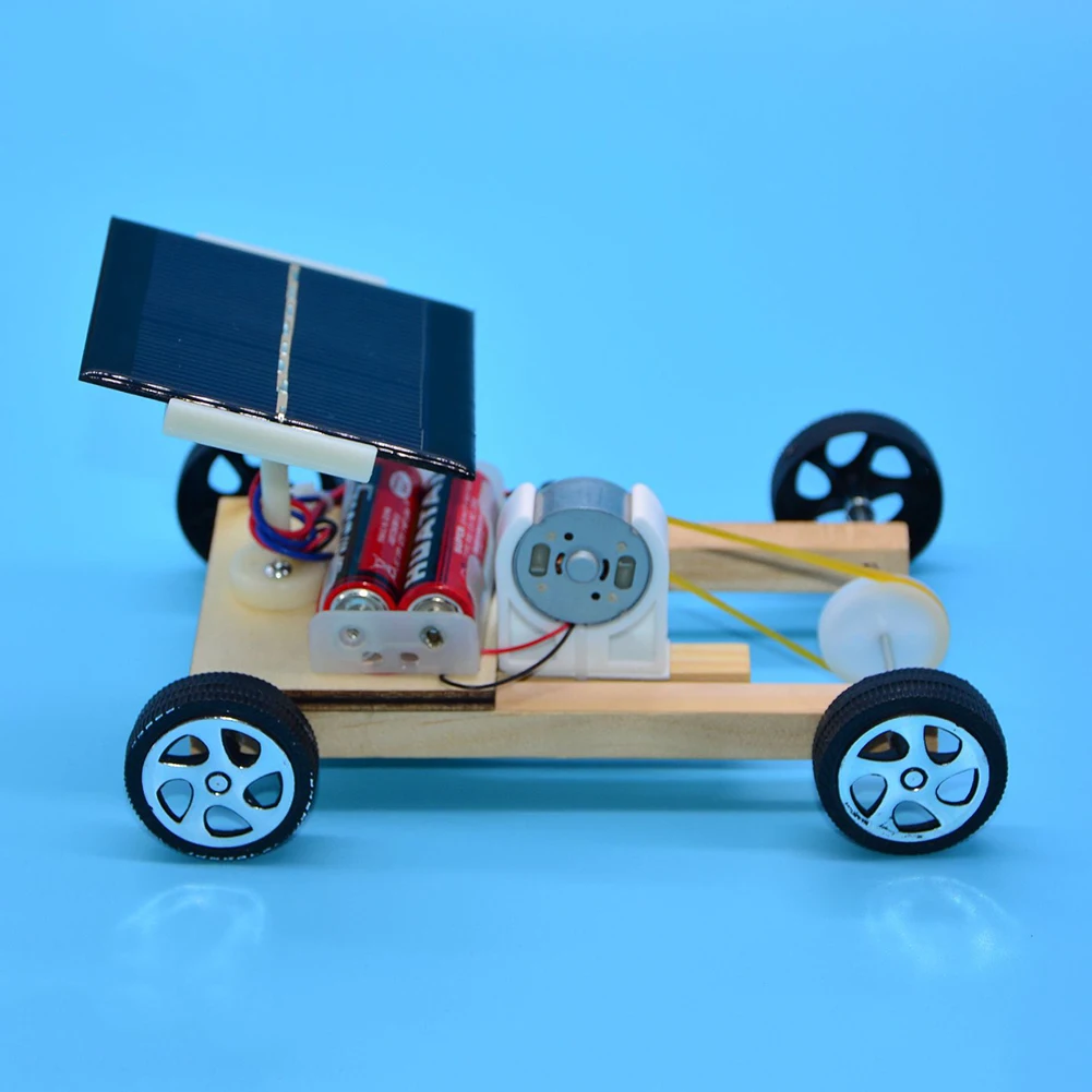 Солнечная энергия деревянный шкив автомобиль игрушка научный проект эксперимент образовательная модель физика учебные материалы