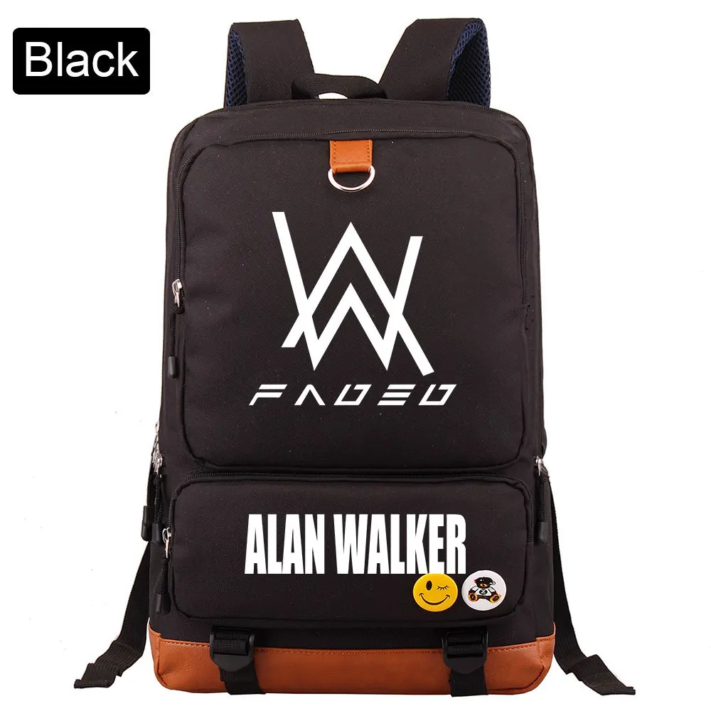Музыка DJ Fade Alan Walker письмо мальчик девочка Книга школьная сумка женский рюкзак подростковые школьные сумки мужские Студенческие Лоскутные рюкзаки