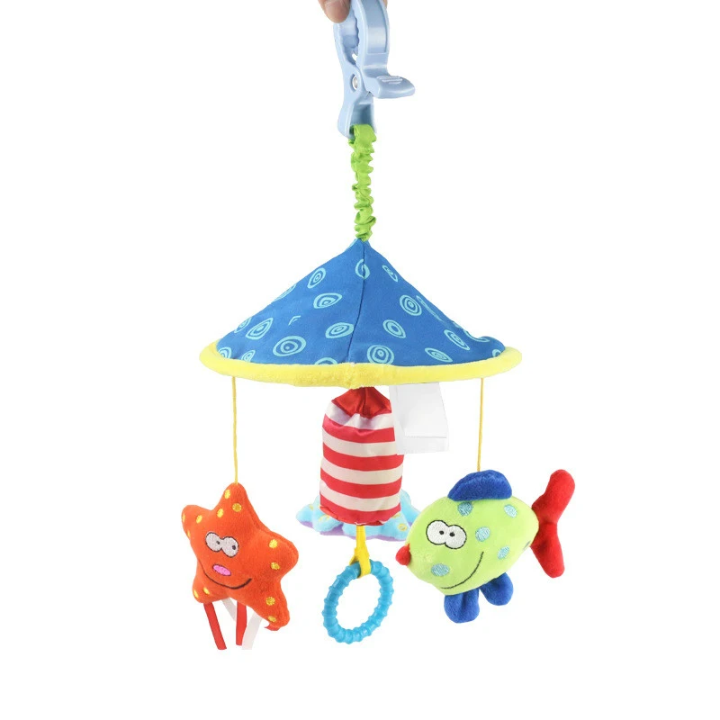 

Baby Carriage Rattle Baby Bed Bell Newborn Plush Toy Early Childhood Education Underwater World Car Bell Rotating Plush Rattle