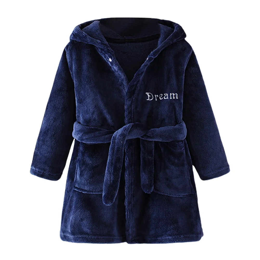 Children Bath Robes Flannel Winter Kids Sleepwear Hooded Robe Infant Nightgown for Boys Girls 3-10 Years Baby Clothes for Kids kids bathrobe