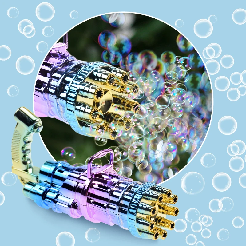 Pistola de Bolha Automática para Crianças Elétrico de Verão ao ar Livre para Banho Máquina de Bolhas de Sabão para Casamento Brinquedo 6 Brinquedos e hobbies