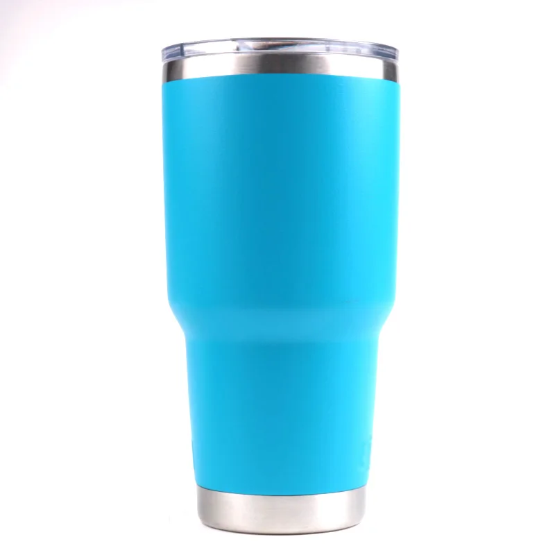 light blue Travel Mug 20 30 OZ Tumbler Stainless Steel Double Wall Vacuum Insulated Mugs 30oz Coffee Cup Outdoor Beer Water Tea Coffee Mugs - Цвет: light blue