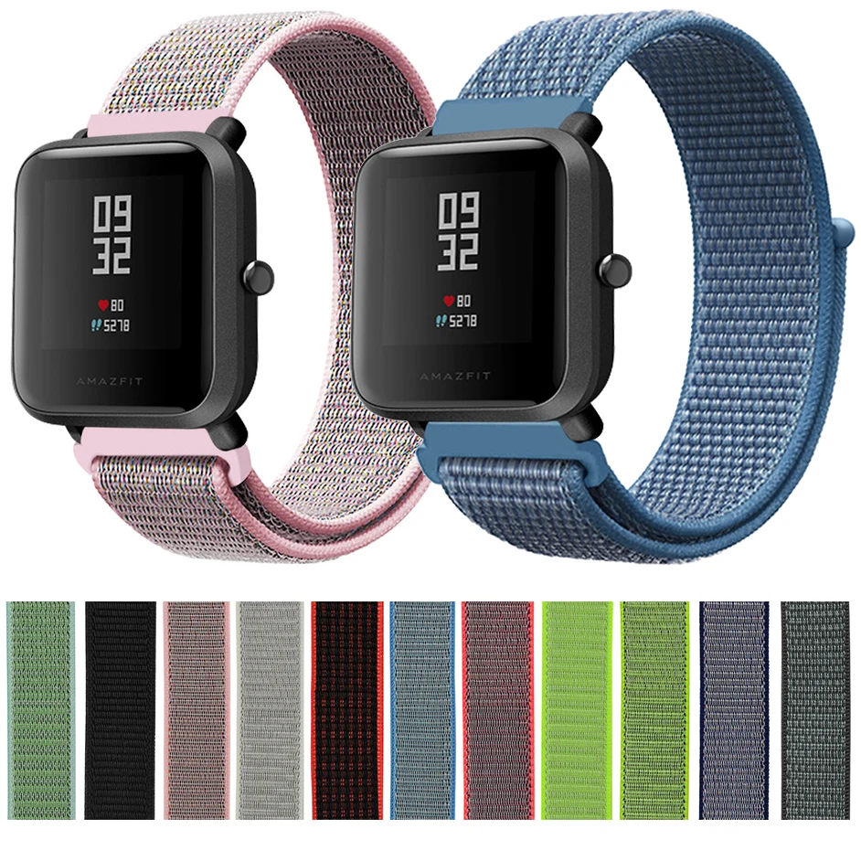 Essidi 20 мм нейлоновый ремешок для Xiaomi Huami Amazfit Bip GTS спортивный часов GTR 42 тканый