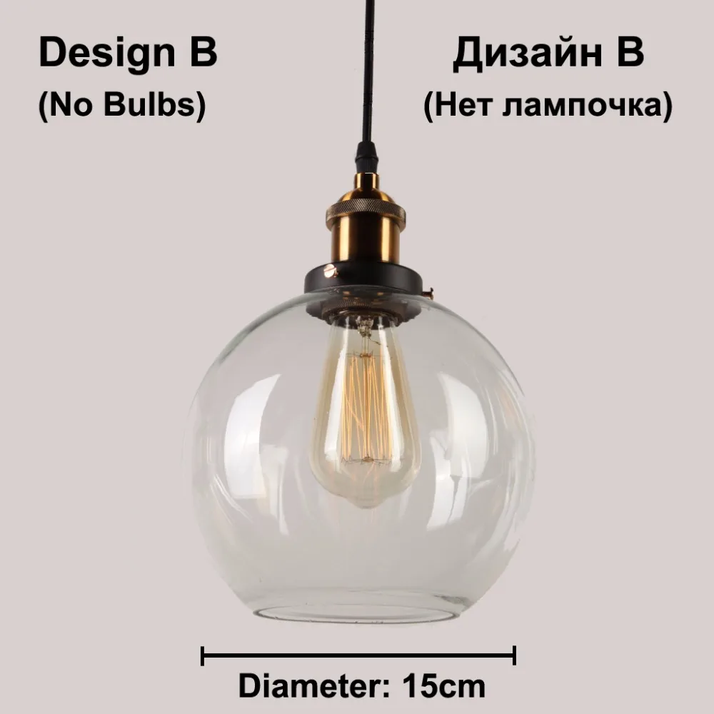 H7bbb3e86f1bf4482998530956af065d8T Vintage Pendant Lights Dining Glass Hanging Lamp Russia Loft Luminaire Modern Bedroom Pendant Lamp with Clear Gray Amber Colour