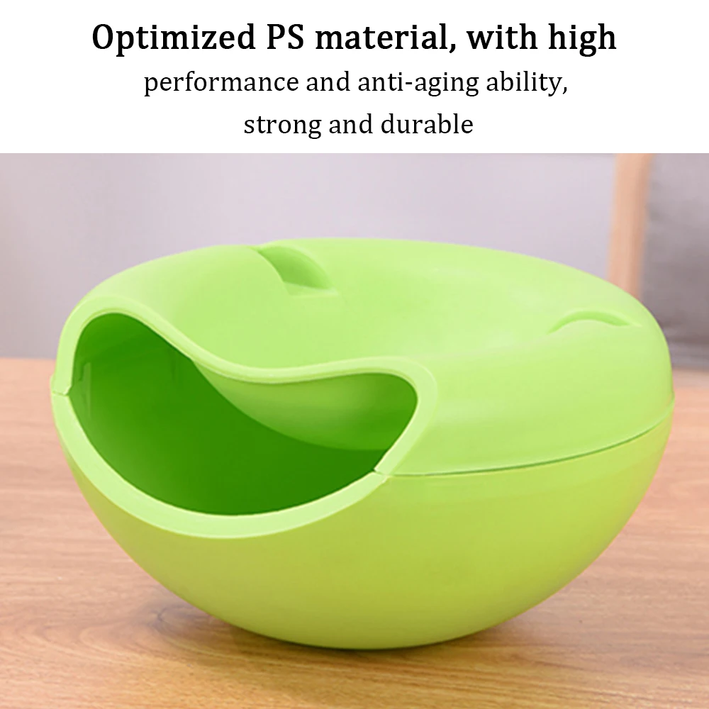 Creative Lazy Snack Bowl Plastic Double-Layer Snack Storage Box Bowl Fruit Bowl And Mobile Phone Bracket Chase Artifact 4Colors