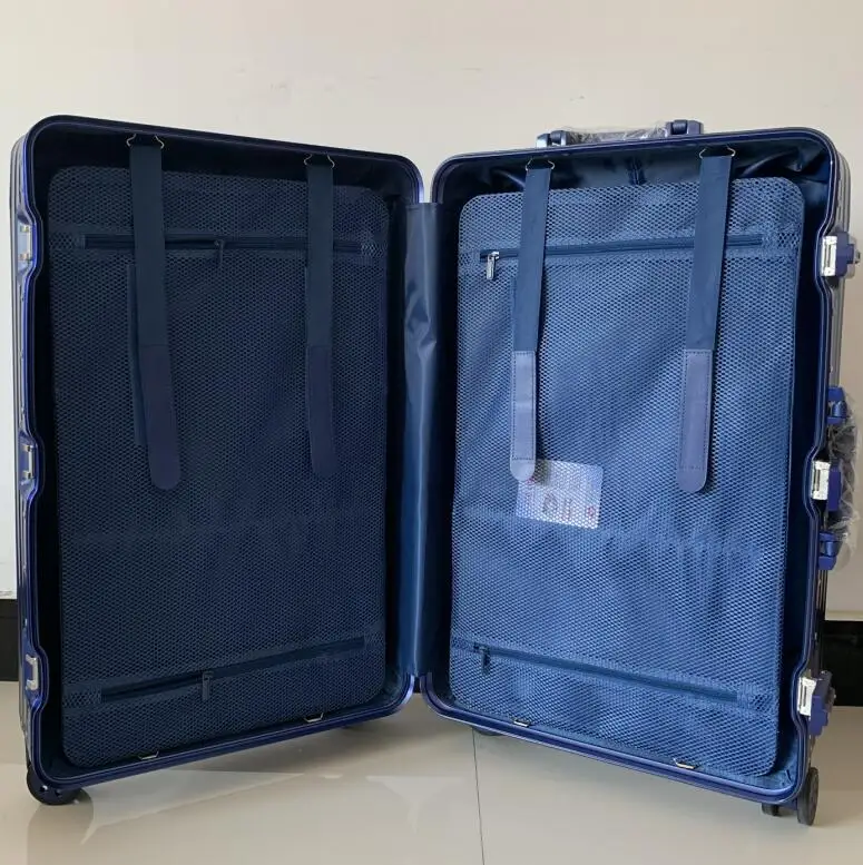 blue Carrylove 2" 24" 2" 29" дюймов роскошный брендовый Алюминиевый Чемодан, сумка на колесиках для путешествий - Цвет: blue