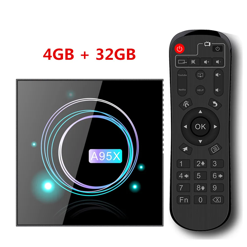 Android 9,0 Smart tv Box A95X F3 тонкий Amlogic S905X3 4 Гб 64 Гб 8K HD 5,0G WiFi медиа-проигрыватель Google Android tv Box A95X F3 Slim X3 - Цвет: 4G 32G