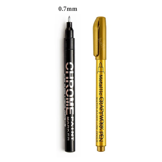 Haile Liquid Mirror Marker Silver Markers Pen DIY Reflective Paint Pens Mirror Markers Chrome Finish Metallic Art Craftwork Pen Marker Set -0.7mm C