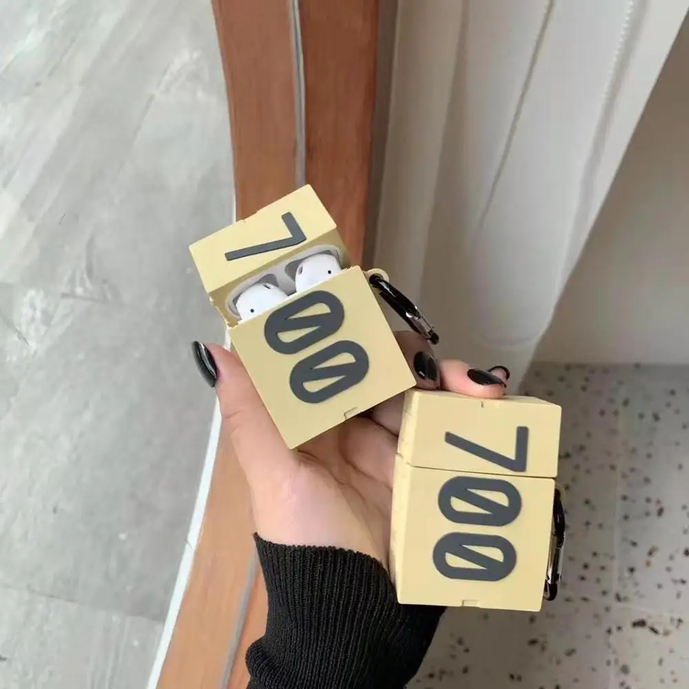 700 кроссовки Boost Box Мягкий силиконовый чехол для Airpods 1 2 Защитный Чехол Зажим ремня