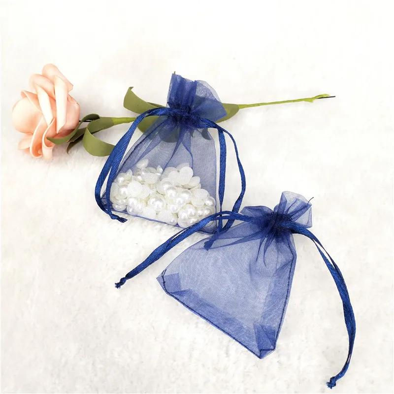 25/50 шт органзы подарочные пакеты мульти-; большой выбор цветов; конфеты упаковывая Свадебные украшения коробка для хранения ювелирных изделий, подарочные мешочки 6zSH312 - Цвет: navy blue