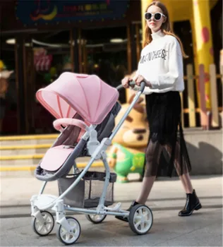 

High landscape baby stroller four-wheel shock absorber reclining reclining stroller umbrella cart folding stroller newborn