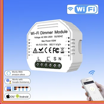 

Intelligent WiFi Light Emitting Dimer Switch Smart Life/Tuya Application Remote Control 1/2 Switch, and Alexa Echo Google Home