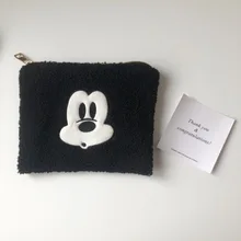  Disney Cartoon Mickey Snowman Lady Clutch Lamb Hair Cartoon Cosmetic Bag Student Cute Storage Bag 
