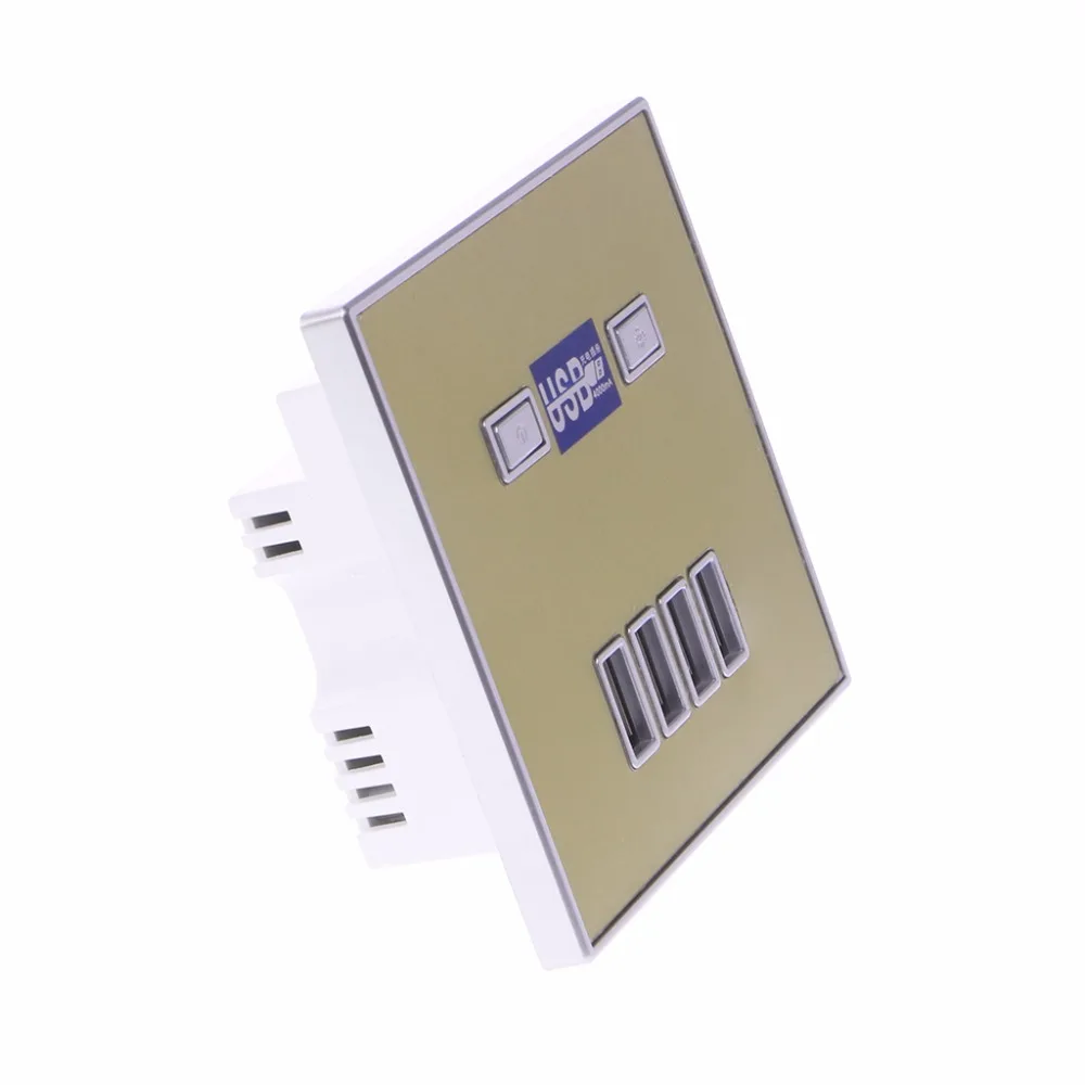 220V 4A 86 Тип 4 Порты usb стены Мощность гнездо адаптера Зарядное устройство Панель Быстрая зарядка розетки 3 Colors1