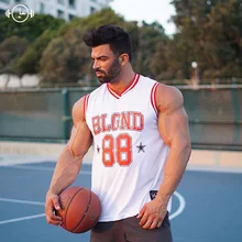 Быстросохнущий мужской жилет для бега с сеткой, Спортивная майка без рукавов для баскетбола, футбола, Спортивная безрукавка для занятий спортом, с v-образным вырезом