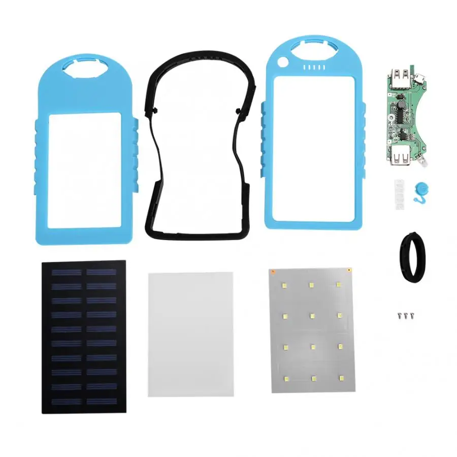 Внешняя коробка для батареек портативный мобильный телефон банк питания корпус зарядное устройство коробка для iPhone с светодиодный свет пауэрбэнк - Цвет: blue
