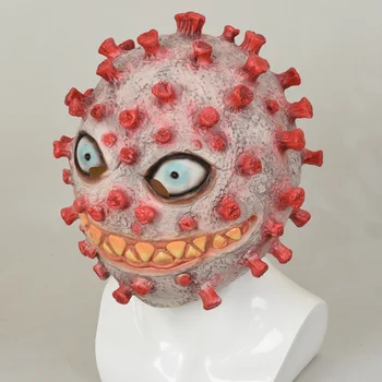 

xHalloween Mask Headdress Horror Virus Bacteria Mask Terror Latex Festival Mask Cosplay Costume Party Decoration Supplies M