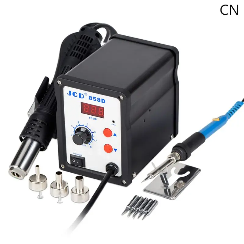 Plug Type CN Пистолет горячего воздуха 858D 700 Вт паяльная станция для пайки 220 В/110 В сварочный ремонт - Цвет: Plug Type CN