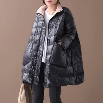 

Women 2019 Winter Snow Clothes 90% White Duck Down Jacket Female Loose Long Warm Thick Parka Feather Puffer Jacket Oversize N134