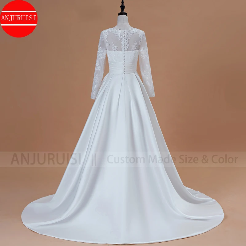 Элегантная одежда с длинным рукавом свадебное платье 2020 Vestidos De Novia круглым