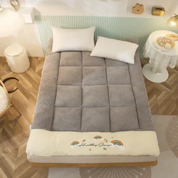 Colchón de felpa plegable para Tatami, Colchón grande de espuma suave de franela a la moda, muebles de dormitorio