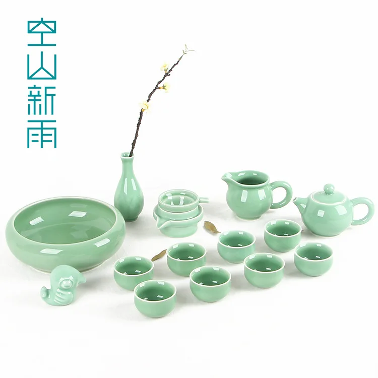 

Longquan Celadon Boutique Ceramic Tea Set Whole Set Celadon Kung Fu Tea Set Business Gift Special Offer Wholesale