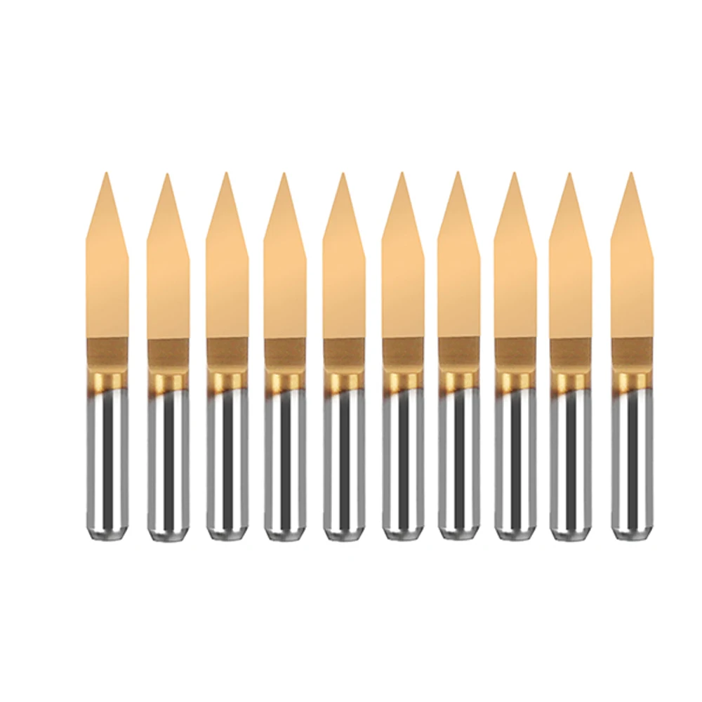 10pcs 3.175mm Engraving Cutter PCB Carving Bit 15/20/30/45/60 Degree PCB Machine Router Bit Milling Tool V Shape Router Bits Wood Router Bits