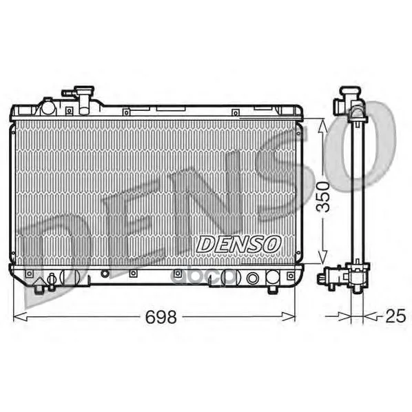 Радиатор Охлаждения 698x350x25 Toyota Rav 4 I / Funcruiser(94-00) Denso арт. DRM50020
