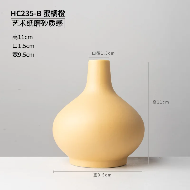 1pcs Macarons Ceramic Small Vase Creative Dried Flower Decoration Bottle for Wine Cabinet Desktop Home Decoration - Цвет: H 11cm