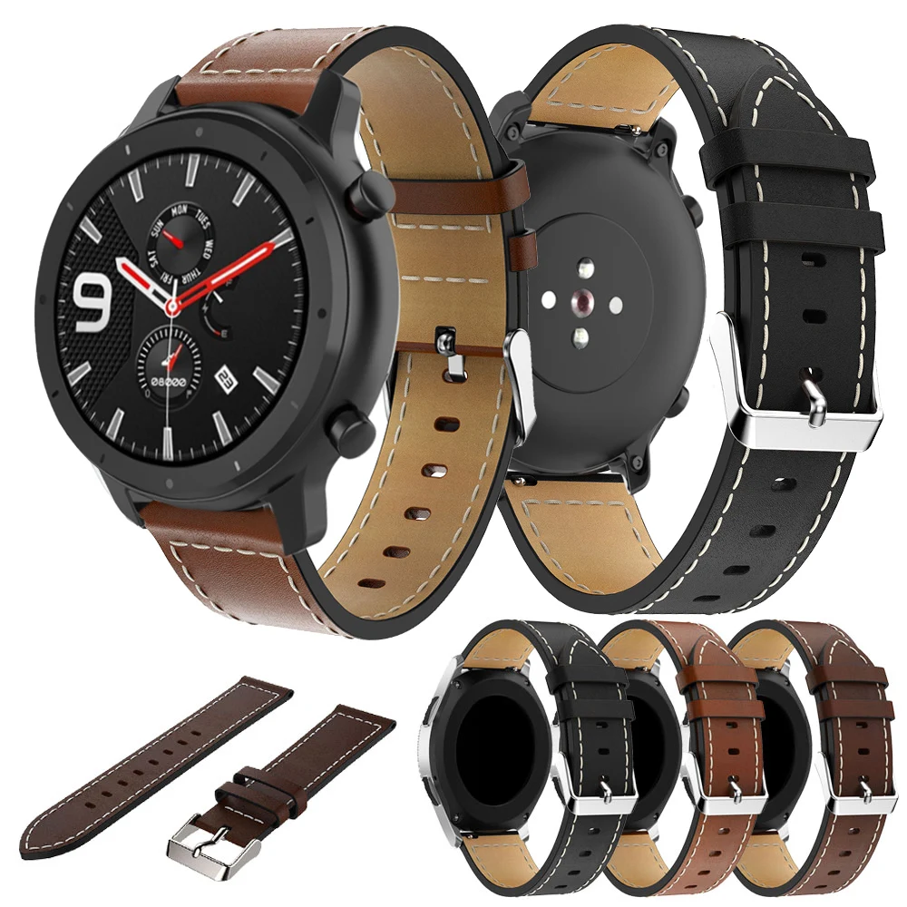 Кожаный ремешок для часов для huami Amazfit GTR 47 мм ремешок для Xiaomi Huami Amazfit Gtr Pace/1 Stratos/2 Смарт-часы