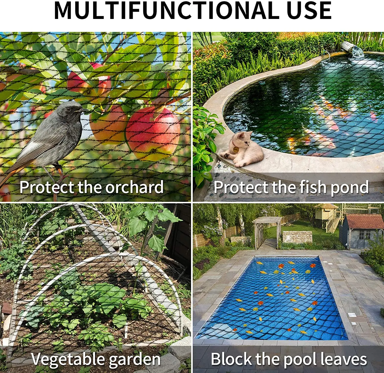 Black Heavy Duty Pool and Pond Net Pond Skimmer Net Koi Anti-cat Pond Cover  Anti-leaf Net Anti-Bird Net Garden Protection Net - AliExpress