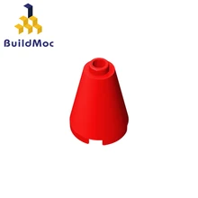 Buildmoc 14918 cone 2x2x2 aberto parafuso prisioneiro para blocos de construção peças diy elétrica educacional clássico marca presente